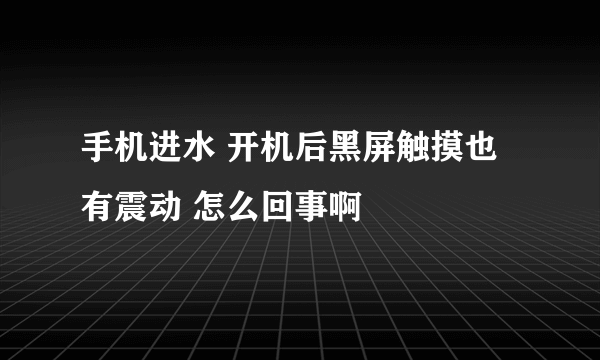 手机进水 开机后黑屏触摸也有震动 怎么回事啊