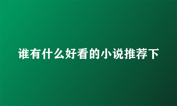 谁有什么好看的小说推荐下