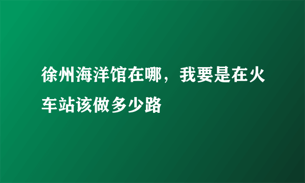 徐州海洋馆在哪，我要是在火车站该做多少路