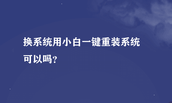 换系统用小白一键重装系统 可以吗？