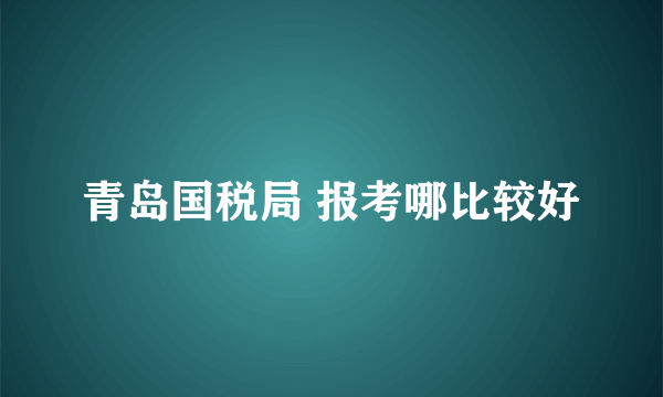 青岛国税局 报考哪比较好