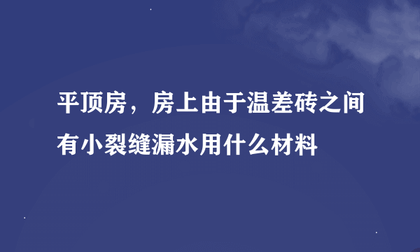 平顶房，房上由于温差砖之间有小裂缝漏水用什么材料