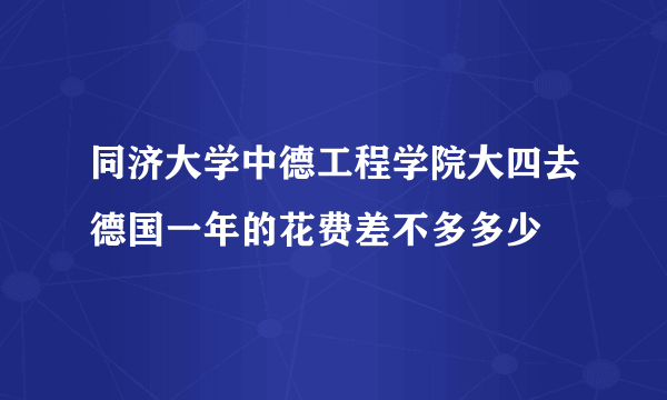 同济大学中德工程学院大四去德国一年的花费差不多多少