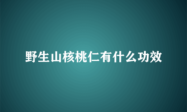 野生山核桃仁有什么功效