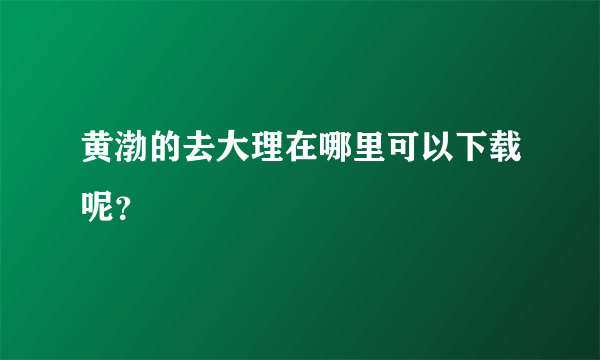 黄渤的去大理在哪里可以下载呢？