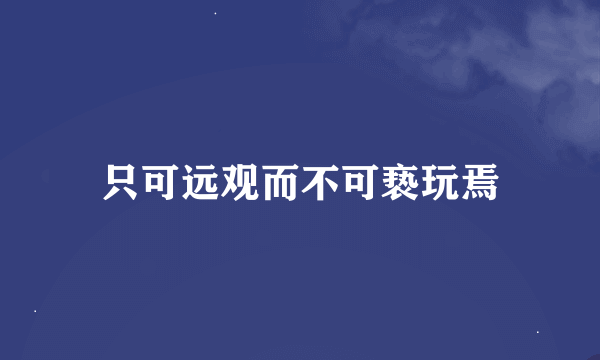 只可远观而不可亵玩焉