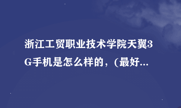 浙江工贸职业技术学院天翼3G手机是怎么样的，(最好有截图），学生自己还可不可以自己带另外手机，急急急!!