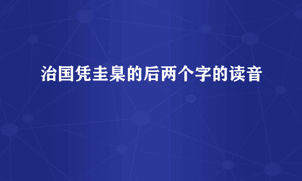 治国凭圭臬的后两个字的读音