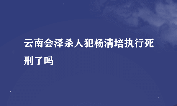 云南会泽杀人犯杨清培执行死刑了吗