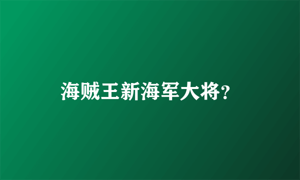 海贼王新海军大将？