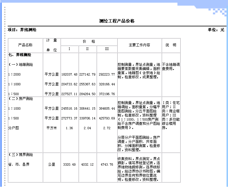 关于2009《测绘生产成本费用定额》宗地图收费标准计算，是否正确