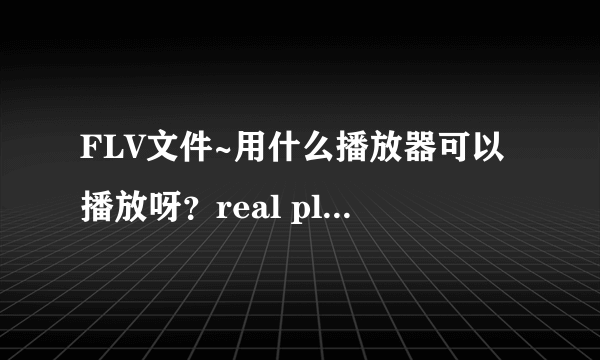 FLV文件~用什么播放器可以播放呀？real player可以吗？