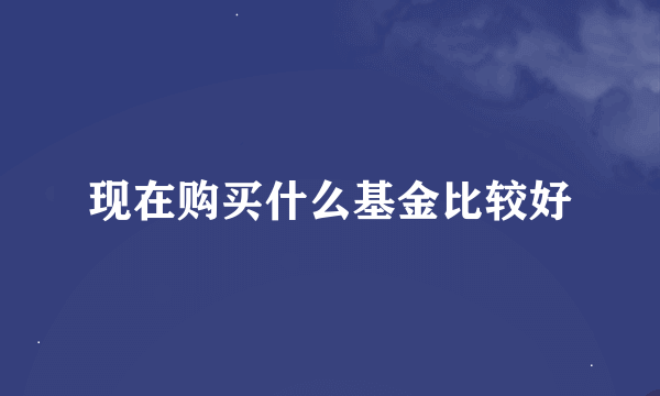 现在购买什么基金比较好