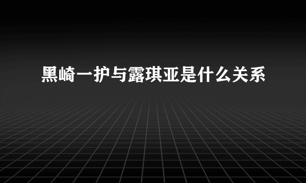 黑崎一护与露琪亚是什么关系