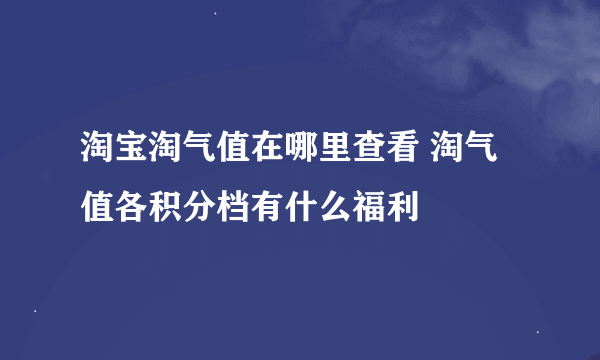 淘宝淘气值在哪里查看 淘气值各积分档有什么福利