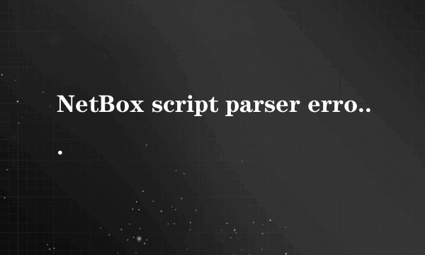 NetBox script parser error什么意思