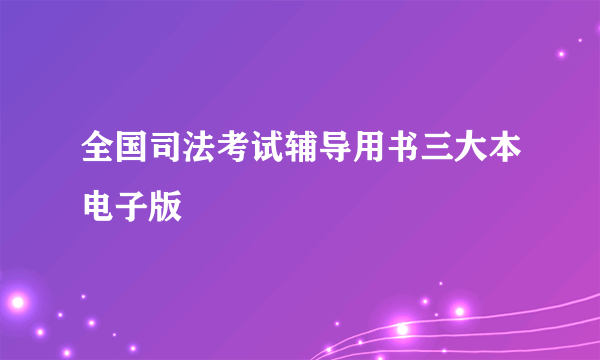 全国司法考试辅导用书三大本电子版