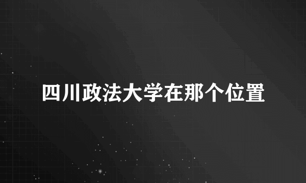 四川政法大学在那个位置