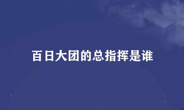 百日大团的总指挥是谁