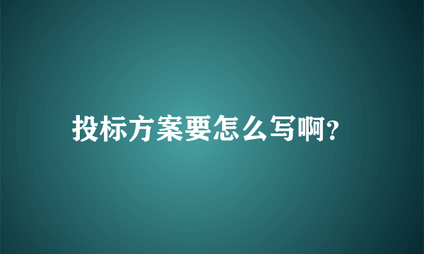 投标方案要怎么写啊？