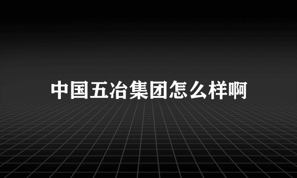 中国五冶集团怎么样啊