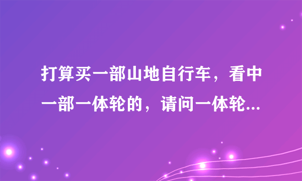 打算买一部山地自行车，看中一部一体轮的，请问一体轮好还是辐条轮好·