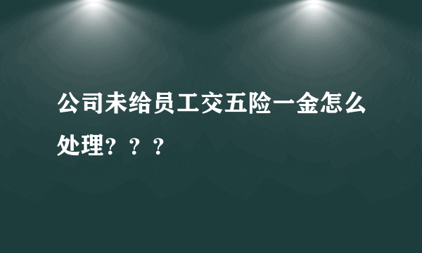 公司未给员工交五险一金怎么处理？？？