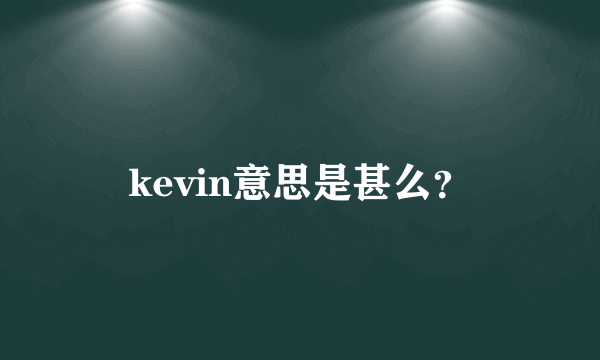 kevin意思是甚么？