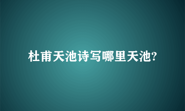 杜甫天池诗写哪里天池?