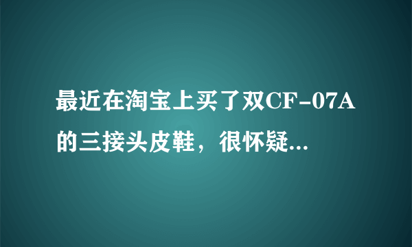 最近在淘宝上买了双CF-07A的三接头皮鞋，很怀疑是假的，连民品都不是很像，怎么样的才是真正的军品啊？