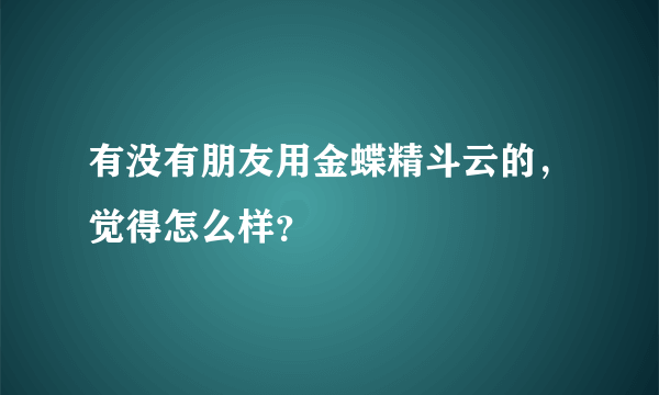 有没有朋友用金蝶精斗云的，觉得怎么样？