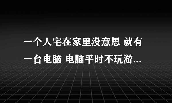 一个人宅在家里没意思 就有一台电脑 电脑平时不玩游戏 都可以干什么啊 大家给我参谋一下 比如看点什么时尚