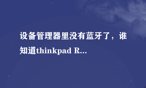 设备管理器里没有蓝牙了，谁知道thinkpad R400 A36蓝牙硬件在机子上哪个地方？