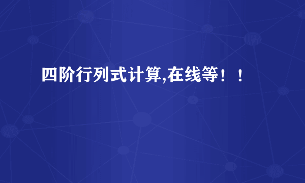 四阶行列式计算,在线等！！