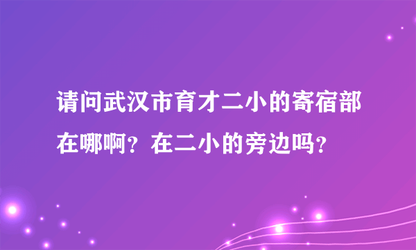 请问武汉市育才二小的寄宿部在哪啊？在二小的旁边吗？