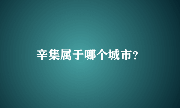 辛集属于哪个城市？