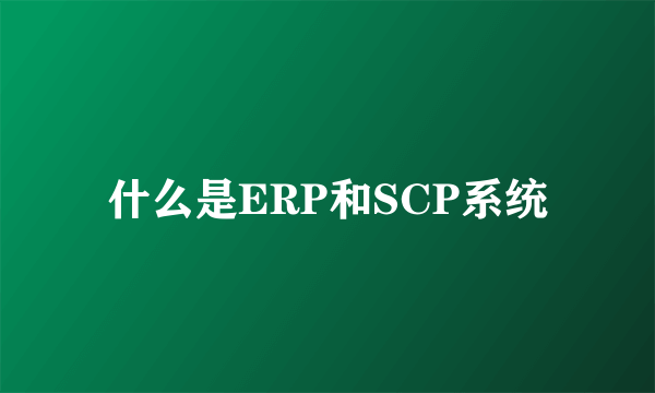 什么是ERP和SCP系统