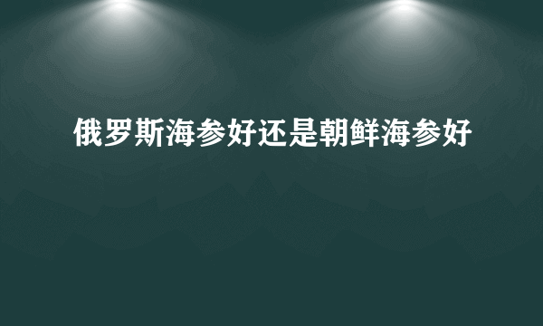 俄罗斯海参好还是朝鲜海参好