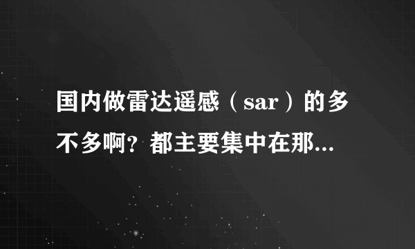 国内做雷达遥感（sar）的多不多啊？都主要集中在那几个学校啊？