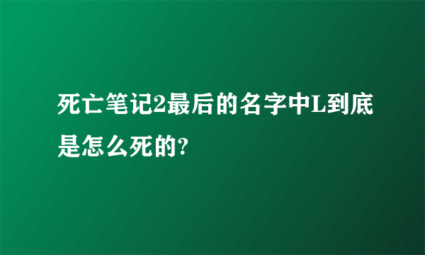 死亡笔记2最后的名字中L到底是怎么死的?