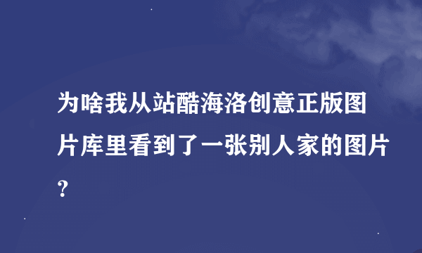 为啥我从站酷海洛创意正版图片库里看到了一张别人家的图片？