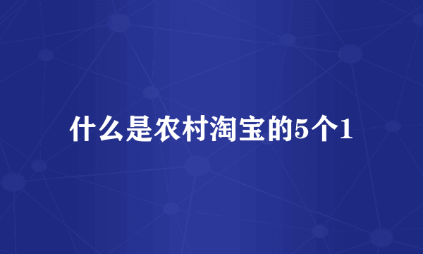 什么是农村淘宝的5个1