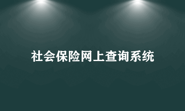 社会保险网上查询系统