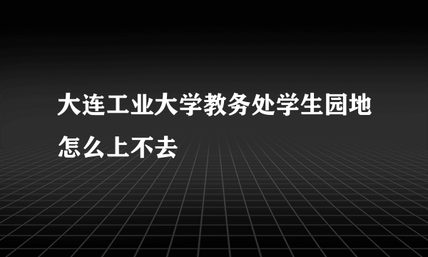 大连工业大学教务处学生园地怎么上不去