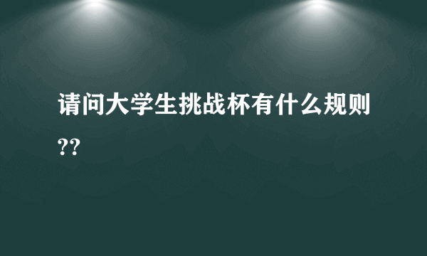 请问大学生挑战杯有什么规则??