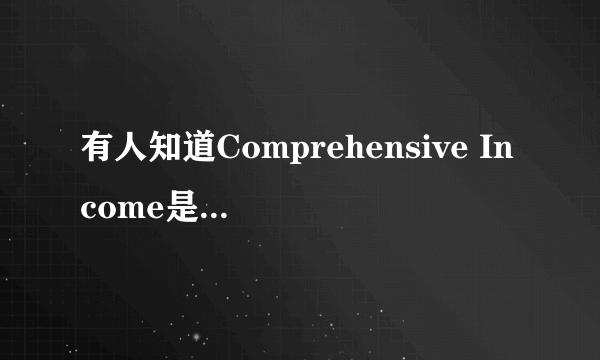 有人知道Comprehensive Income是什么意思啊？