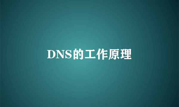 DNS的工作原理