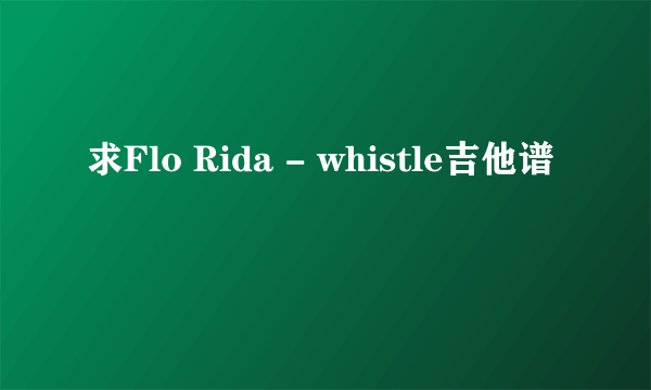 求Flo Rida - whistle吉他谱