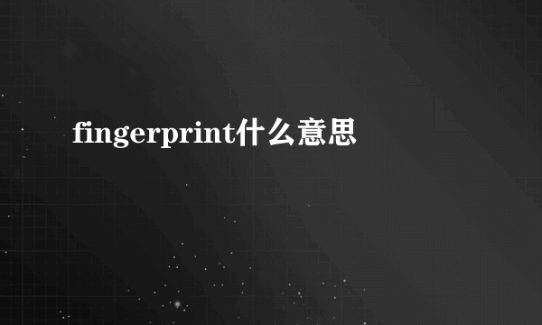 fingerprint什么意思