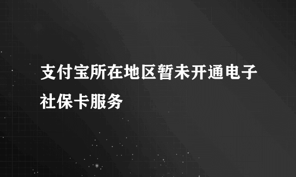 支付宝所在地区暂未开通电子社保卡服务